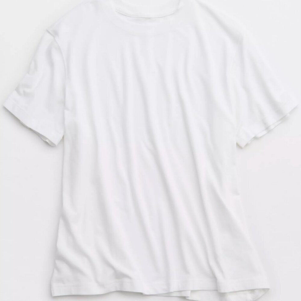 Aerie Vintage Style Oversize White Cotton Relaxed T-Shirt - Picture 4 of 9